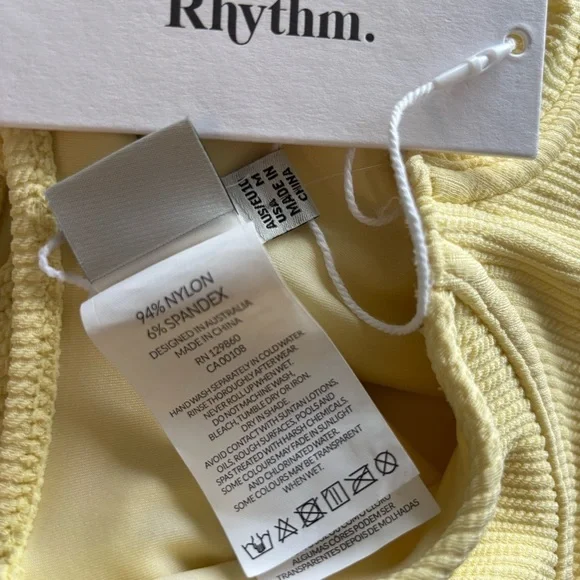 NWT Rhythm. x Free People Isla Pastel Ribbed Underwire Low Cut Back One Piece - Picture 7 of 8